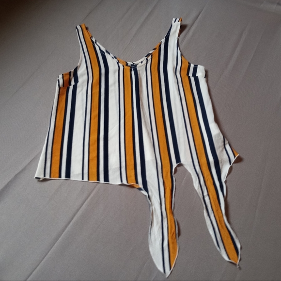 Eclipse Orange, Blue & White Stripped Sleeveless Top Size Medium - Picture 5 of 7